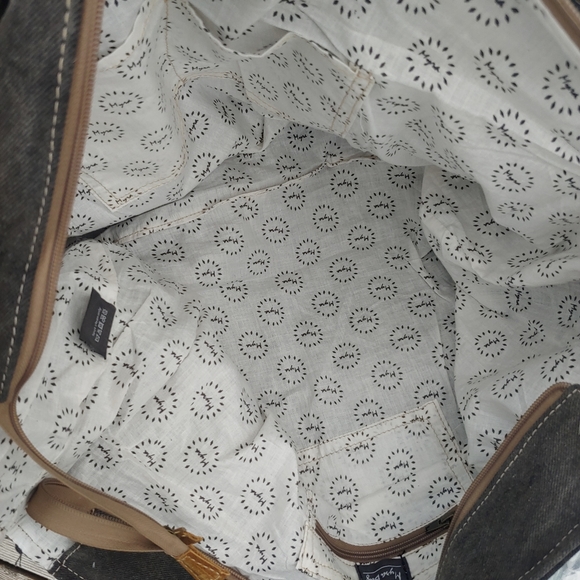 💕🔥Weekender Myra Bag Handmade Cowhide Canvas New - Picture 3 of 7